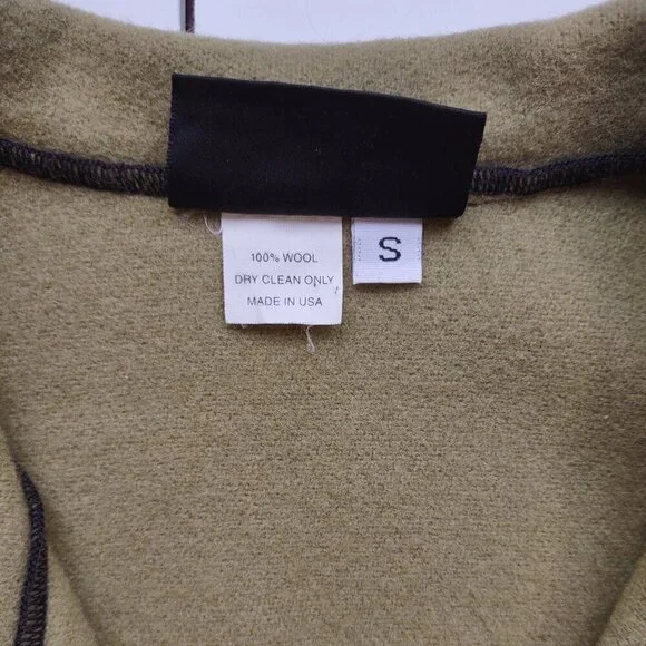 Vintage beppa Wool Jacket Olive Green Abstract Floral Boho Artsy Retro Small - Picture 8 of 8